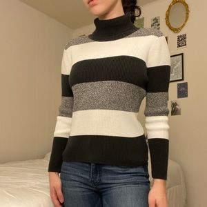Striped Turtleneck Sweater Size Small